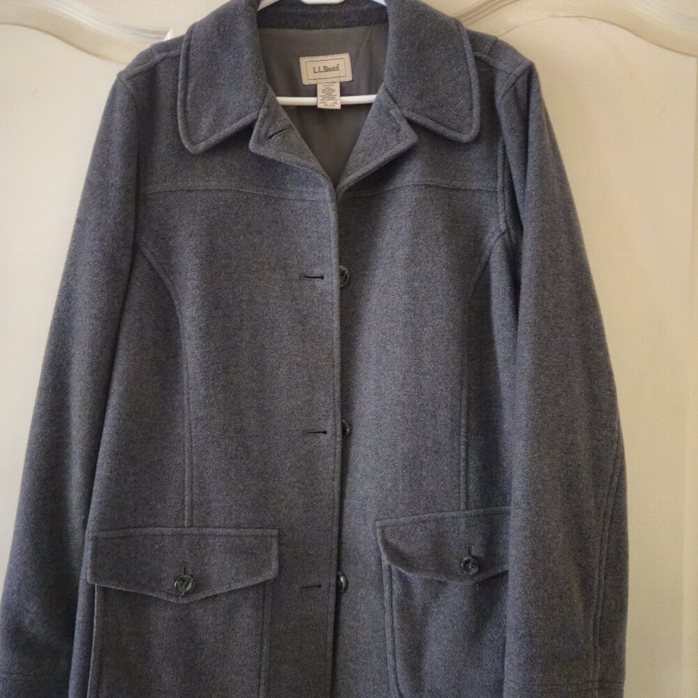 LLBean Wool Blend Peacoat XL